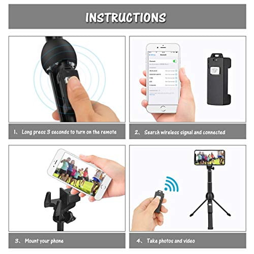 DELEE Perche à selfie extensible avec télécommande sans fil amovible et trépied pour iPhone X/iPhone 8/8 Plus Xiaomi Galaxy S9/S9 Plus/S8/S8 Plus/Note8 plus DELEE Perche à selfie extensible avec télécommande sans fil amovible et trépied pour iPhone X/iPhone 8/8 Plus Xiaomi Galaxy S9/S9 Plus/S8/S8 Plus/Note8 plus