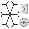 thumbnail image 1 of QoeCycth Sujetadores de sábanas Correas elásticas ajustables para soporte de sábanas para cama doble Queen King Clips para sábanas cruzadas de 6 vías Tirantes Banda ajustable Colchones redondos y cuad, 1 of 5