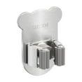 thumbnail image 2 of 304 Stainless Steel Mop Holder Wall Mount No Drill Adhesive Broom Clamp Organizer with Silicone Roller Strong Grip Bathroom Storage Solution, 2 of 5