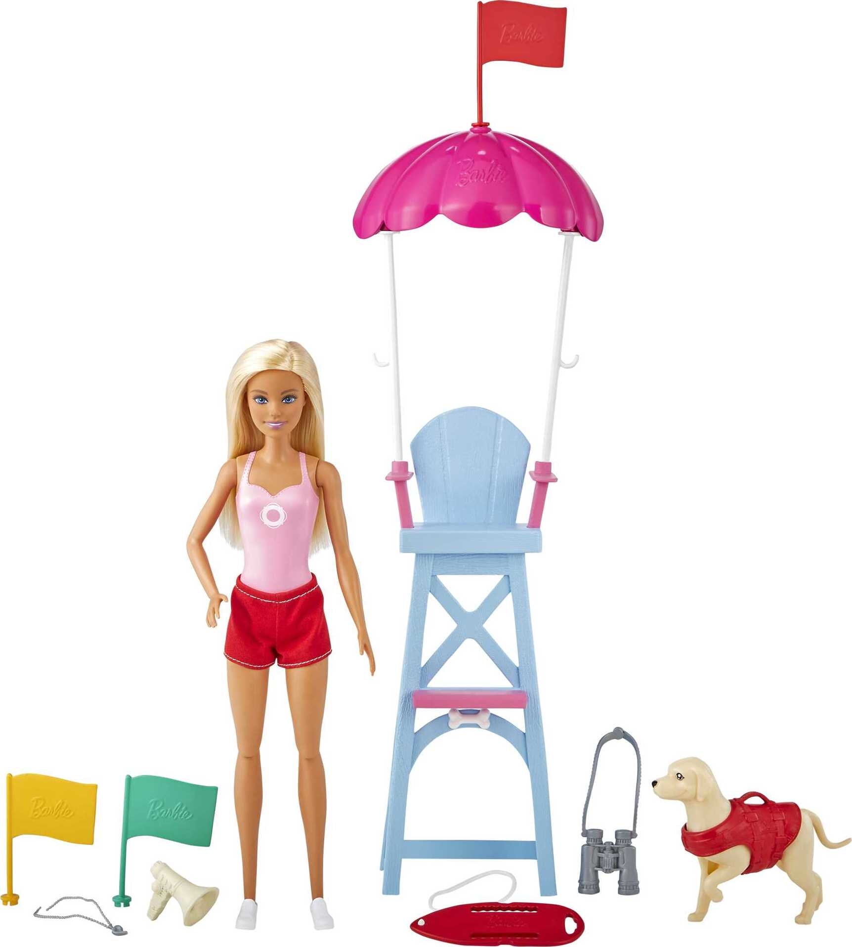 Barbie Careers Lifeguard Fashion Outfit with Accessory For Doll Toy FXH97 