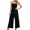 Black, variant on Penkiiy Jumpsuits for Women Women Fashion Solid Color Casual Lapel Belt Short Sleeve Overalls Pink M Jumpsuits