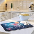 thumbnail image 6 of Sea Jellyfish Dish Drying Mat for Kitchen Counter, Ultra Absorbent Reversible Microfiber Dishes Drying Rack Pad Heat-resistant Mats 18x24in Home Decor, 6 of 7
