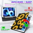 thumbnail image 5 of Gemfits Case for iPad 7/8/9 - Flexible Soft TPU Stand Back Cover with Pencil Holder, Auto Sleep/Wake, Sunflower_Leopard, 5 of 6