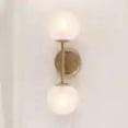 thumbnail image 3 of Uolfin Gold Wall Sconce Light 2-Light Modern Farmhouse Globe Bathroom Vanity Light Fixture with Frosted Glass Shades, 3 of 7