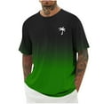 thumbnail image 2 of Camisas de Manga Larga para Hombres Imprimir Casual Cuello Redondo Blusa de Manga Corta, Camisas de Lino para Hombres, 2 of 9