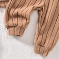 thumbnail image 6 of WUANDIXFA Baby Boy Clothes Color Block Ribbed Knitted Outfits Long Sleeve Romper+ Pants 2PCS Outfit 0-12 Months (Khaki, 6-12 Months), 6 of 9