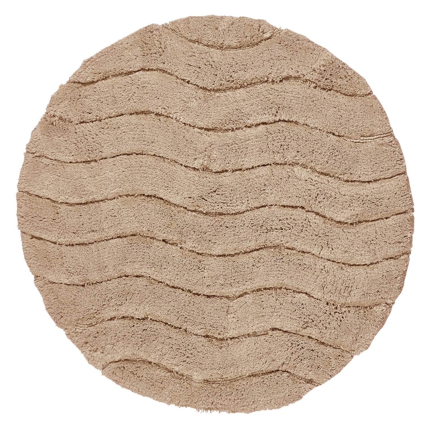 Better Trends Indulgence 100% Cotton 30" Round Bath Rug - Sand - image 2 of 5