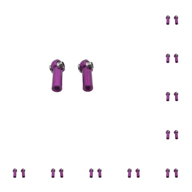 Vogacara 2 piezas Extremo de barra de acoplamiento RC Coche Rosca inversa positiva Soporte de cabeza de bola Púrpura Violeta 10piezas