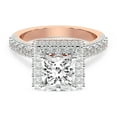 thumbnail image 3 of IGI Certified 3 Carat Princess Shape Lab Grown Diamond Engagement Ring | 14K Rose Gold | Luxoré Vintage Allure Diamond Ring | FG-VS1-VS2 Quality Friendly Diamonds, 3 of 6