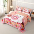 thumbnail image 3 of Manfei Repeating Bat Pattern Bed Spread Queen,Halloween Themed Skeleton Queen Coverlet Set,Pink Reversible,3pcs,1 Quilt and 2 Pillowcases, 3 of 7