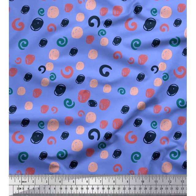 Soimoi Polyester Crepe Fabric Brush Stroke Abstract Print Fabric by The Yard 52 Inch Wide