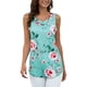 thumbnail image 4 of Chaleco de mujer Boho sin mangas sin mangas con estampado floral camiseta con cuello en V, verde claro, XXL Monstrate AP002566-10, 4 of 7