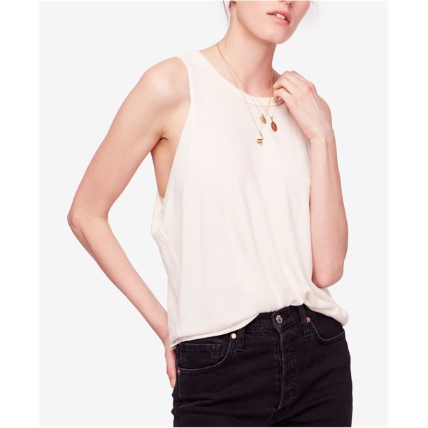 Camiseta de tirantes Free People Coziest Swing color blanco roto talla mediana