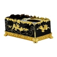 thumbnail image 2 of Porta pañuelos de papel, caja de pañuelos de escritorio, adornos Porta pañuelos de lujo, dorado y negro, 2 of 9
