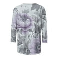 thumbnail image 5 of VOONCAS Womens Tops Print Fall Winter 3/4 Sleeve Casual Crew Neck Multicolor Going Out Tops for Women Size L, 5 of 5