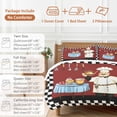 thumbnail image 6 of Chef Kitchen Duvet Cover Set Queen Size, Gourmet Black White Buffalo Plaid 4 Piece Soft Microfiber Bedding Set with 1 Duvet Cover, 1 Flat Sheet, 2 Pillowcases, 6 of 9