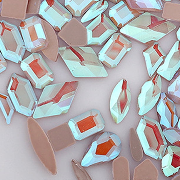 Cristales de uñas con parte posterior plana, diamantes de imitación para diseño de arte de uñas