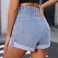 thumbnail image 7 of Heisall Jean Shorts for Women 2026 Summer Trendy High Waisted Stretchy Bermuda Denim Shorts Plus Size Casual Beach Comfy Short Jeans, 7 of 7