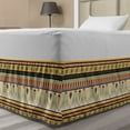 thumbnail image 1 of Egyptian Bed Skirt, Colorful Abstract Borders Traditional Old Cairo Culture Indigenous Motifs, Elastic Bedskirt Dust Ruffle Wrap Around for Bedding Decor, 4 Sizes, Multicolor, by Ambesonne, 1 of 2
