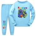 thumbnail image 4 of Pijamas de manga larga BANYUO para niños y niñas ropa de dormir estampado arcoíris Navidad 2023, 4 of 4