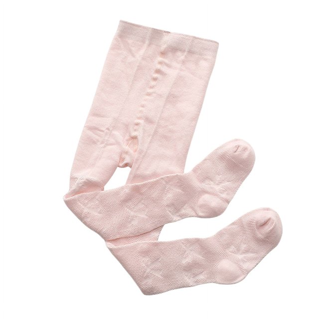 Collants pour Bébés Filles 0-8 Ans Imprimé Nœud Bas en Filet Leggings Extensibles Roses 0-6M