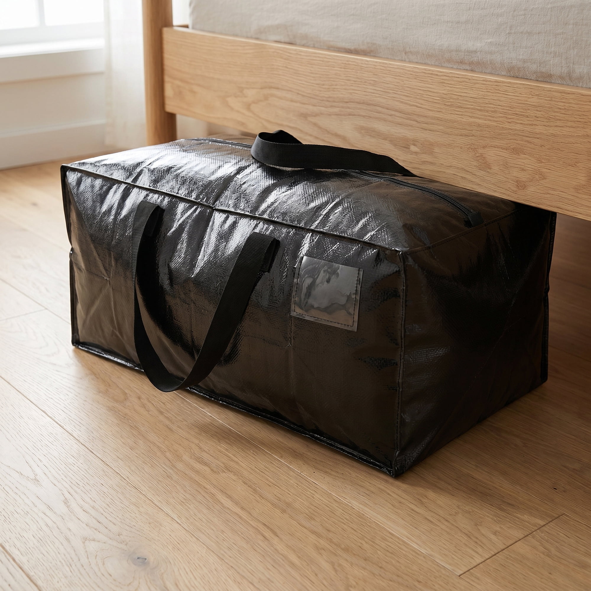 Unique Bargains Spacious PP Packing Bag with Zipper Closure Black 29.1"x13.0"x14.6"
