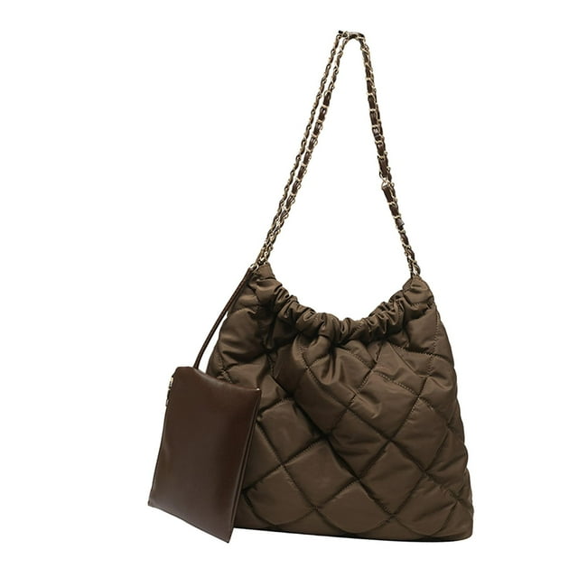 Bolso de hombro perfecl para mujer gran capacidad con bolso pequeño Café