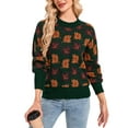 thumbnail image 6 of Halloween Sweaters for Women Maple Leaves Print Crewneck Fall Winter Knitted Pullover Sweater Warm Long Sleeve Casual Knit Sweaters Alsol Lamesa, 6 of 6