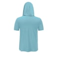 thumbnail image 7 of ZQUUVOU Men's Short Sleeve Hoodies with Face Mask Solid Sun Protection Ice Silk Top Breathable Lightweight Hiking Swimming Sky Blue, 7 of 7