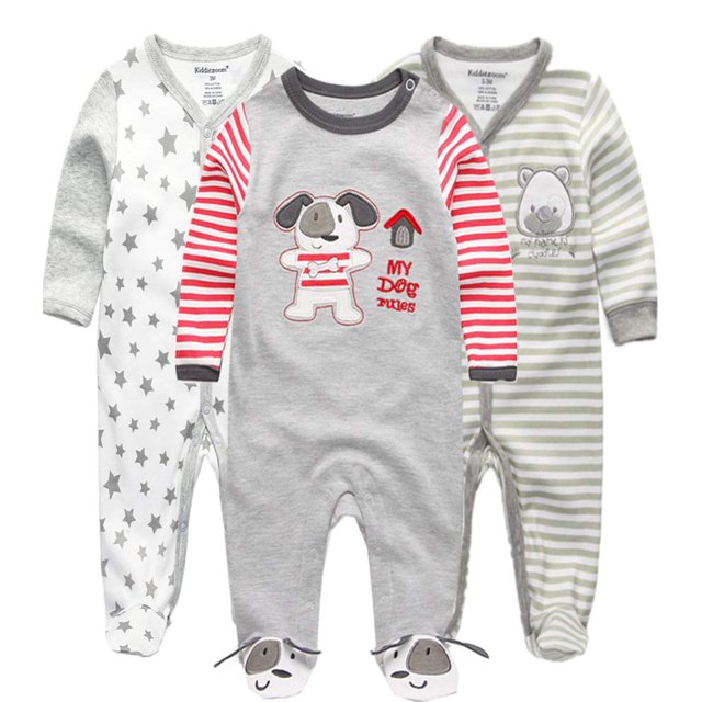 Kiddiezoom Mono Mameluco De Una Pieza De Algodón Con Pies Y Ajuste Ceñido Para Bebés Y Niños Pequeños