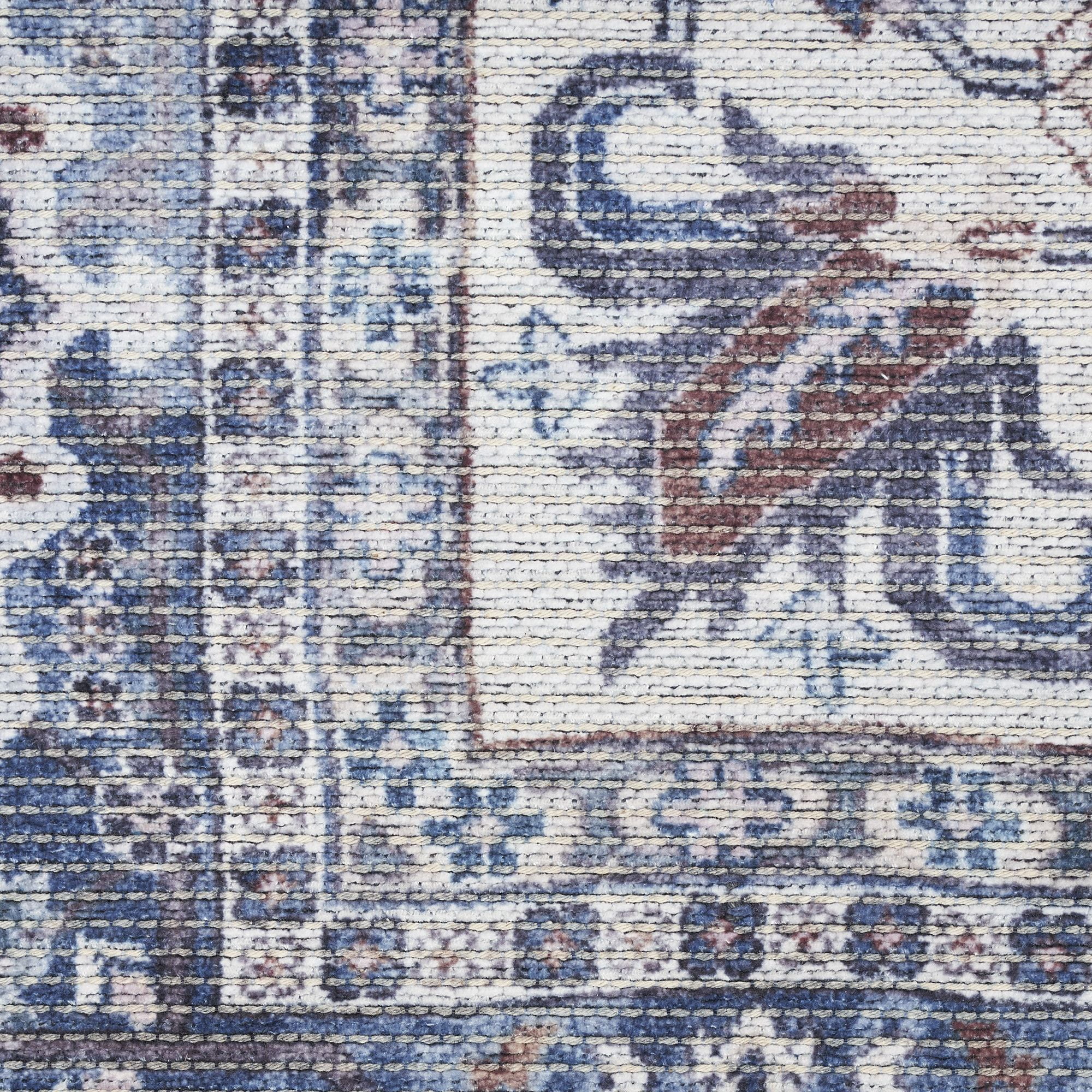 Nourison New Concept Washables 2' x 3'9" Navy Ivory Vintage Indoor Non-Slip Flatweave Rug