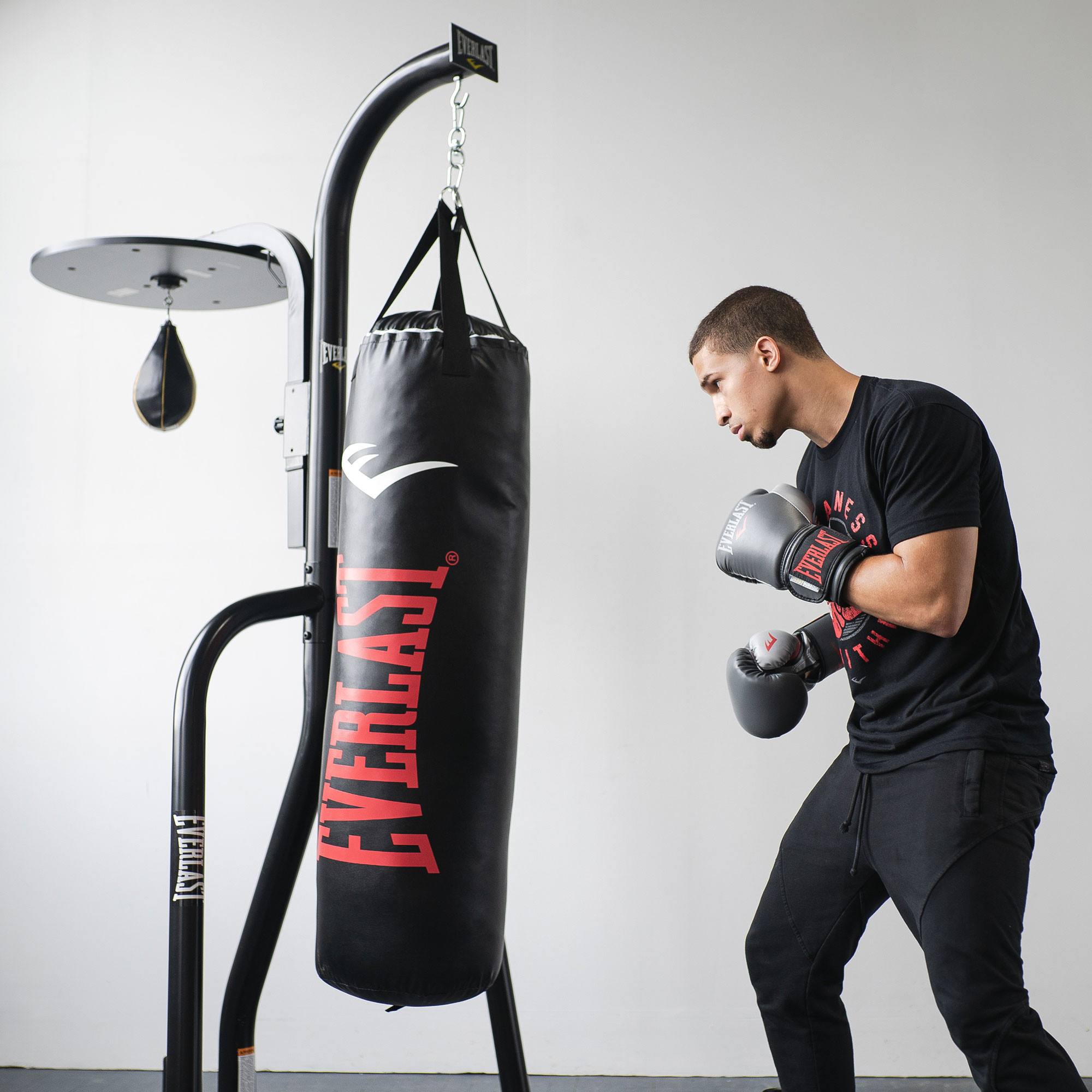 Everlast 2 Station Dual Heavy Duty Powder Coated Steel Heavy and Speed Bag Stand - image 2 of 4