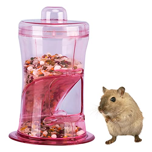 Hamster Feeder Small Pet Automatic Food Dispenser Transparent Standing