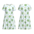 thumbnail image 3 of Bixox Robe d'Été à Manches Courtes pour Femmes Robe Ample Longueur Genou avec Poches-Grenouilles Kawaii, 3 of 7
