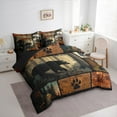 thumbnail image 4 of Feelyou 3D Wildlife Bear Twin Bedding Sets 7-Piece for Men, Vintage Countryside Cabin Bedding Comforter Set, Patchwork Plaid Reversible Sheet Sets, Breathable Home Decor, 4 of 8