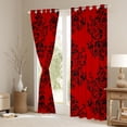 thumbnail image 3 of jejeloiu Vretro Damask Jacquard Blackout Curtains Set of 2 (38x54 Each),Baroque Flower Floral Curtains and Drapes,Red Black Living Room Curtains,Super Cozy Room Decoration, 3 of 6