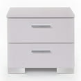 thumbnail image 2 of White and Chrome 2-Drawer Nightstand, 2 of 5