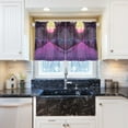 thumbnail image 5 of Yayeee Kitchen Curtains Tier Pair Light Filtering 27"x24" Rod Pocket Short Cafe Window Panel, Black Neon Road, 5 of 7