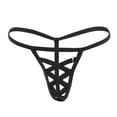 thumbnail image 2 of COSFO Cut Out Mens Thongs Black Lightweight T-Back Classic Fit Breathable Comfortsoft Men's Underwear, 2 of 3