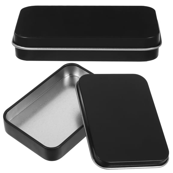 Estuche portátil de metal rectangular para hilo dental (2 unidades), lata pequeña con tapas para viaje. Dispensador de hilo dental portátil.