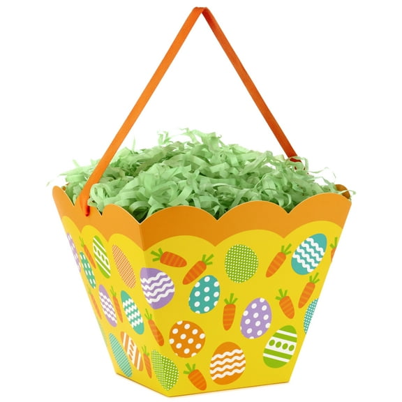 Hallmark Multi-color Collapsible Easter Basket Gift Bag, with Grass Fill