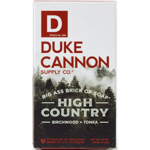 Duke Cannon Big Ass Brick of Soap for Men, High Country, 10 oz Bar Soap