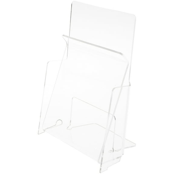 Plymor Clear Acrylic Pinch-Style Half-Sheet Paper Literature Holder (Countertop), Fits 8.5" x 5.5" Documents