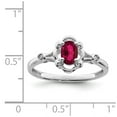 thumbnail image 2 of Sterling Silver Created Ruby and Diamond Ring - .02 dwt .61 cwt - Size 7 - Measures 2mm Wide, 2 of 3