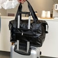 thumbnail image 5 of Bolsa deportiva para gimnasio para hombres y mujeres, bolsa de viaje expandible para el fin de semana, para la noche, con bolsillo húmedo, azul claro, 5 of 5