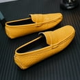 thumbnail image 4 of Big Size Men's Casual Loafers Slip On Leather Shoes Comfortable Lightweight Driving Shoes Male Moccasins Classic Penny Loafer Flats Boat Shoes Outdoor Walking Shoes, 4 of 9