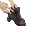 thumbnail image 1 of Cameland Embossed Double Breasted Women's Pointed Side Zipper Mid Heel Bare Boots, 1 of 3