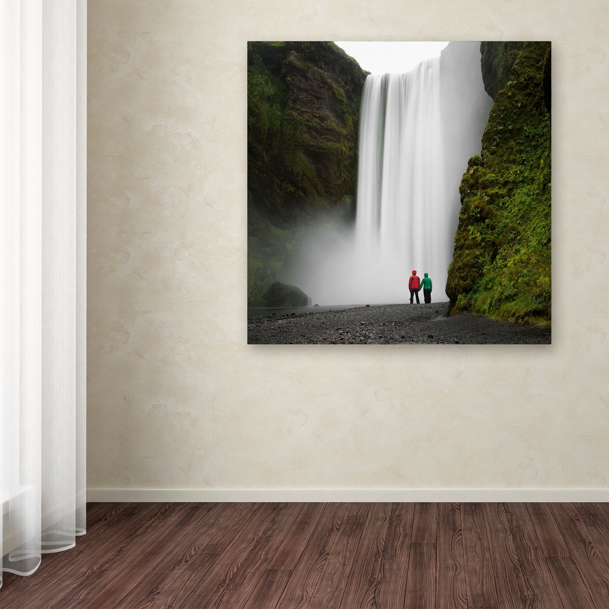 Trademark Fine Art 'Skogafoss for Two' Canvas Art by Philippe Sainte-Laudy