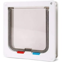 Pet Door Security Flap Door Small Pet Cat Gate Door Pet Dog Door 4 Way Lockable Cat Kitten Door Abs Plastic 1Pcs 19.7X19X5.3Cm