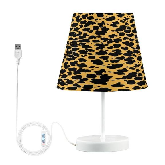 Ryvnso LED Bedside Table Lamp Leopard Print Bedroom Desk Lamps Nightstand Lampshade M